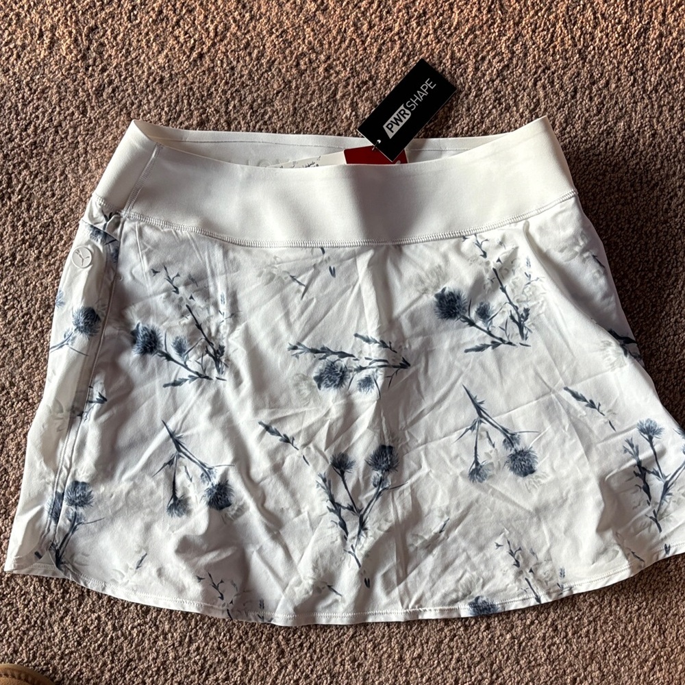 Puma White and Blue Floral Golf Skirt